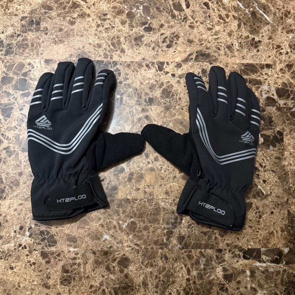 HTZPLOO Black Winter Gloves Men Size Large